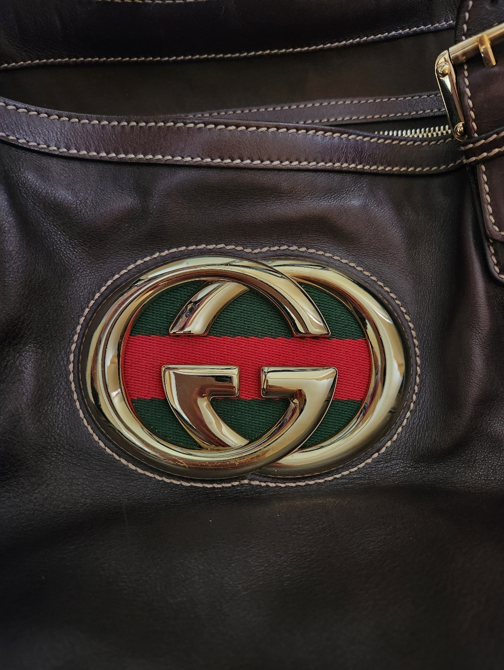 Gucci Britt Brown Leather Handbag - Picture 3 of 12